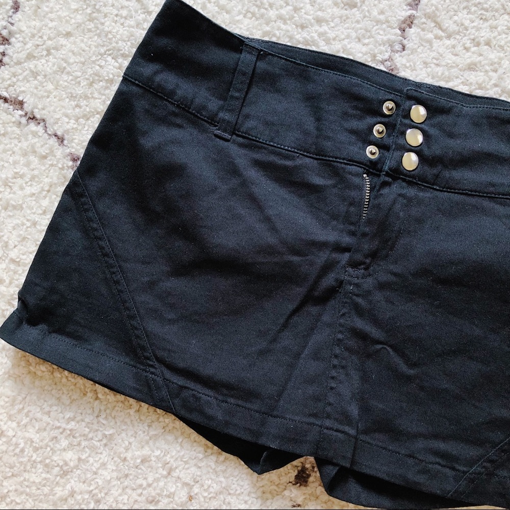 Nitro Stretch Black Casual Skort Skirt Shorts Button Up Skort